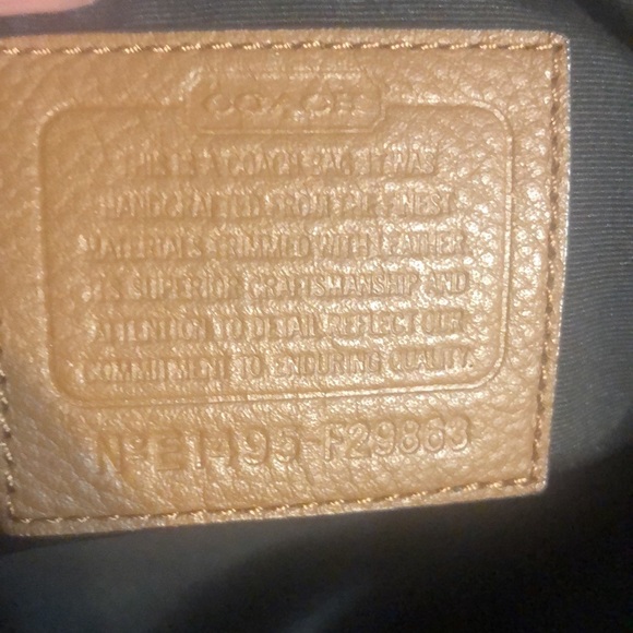 Gently used Coach signature Python Stripe Purse-w/drawstring & snap closure - Picture 5 of 13